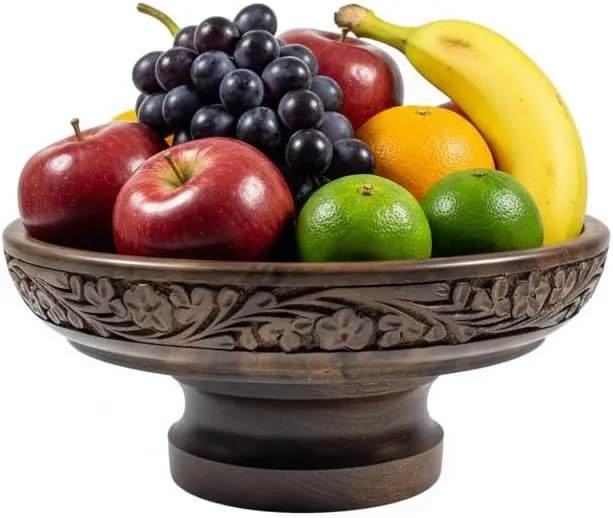 Handmade wooden mango fruit bowl