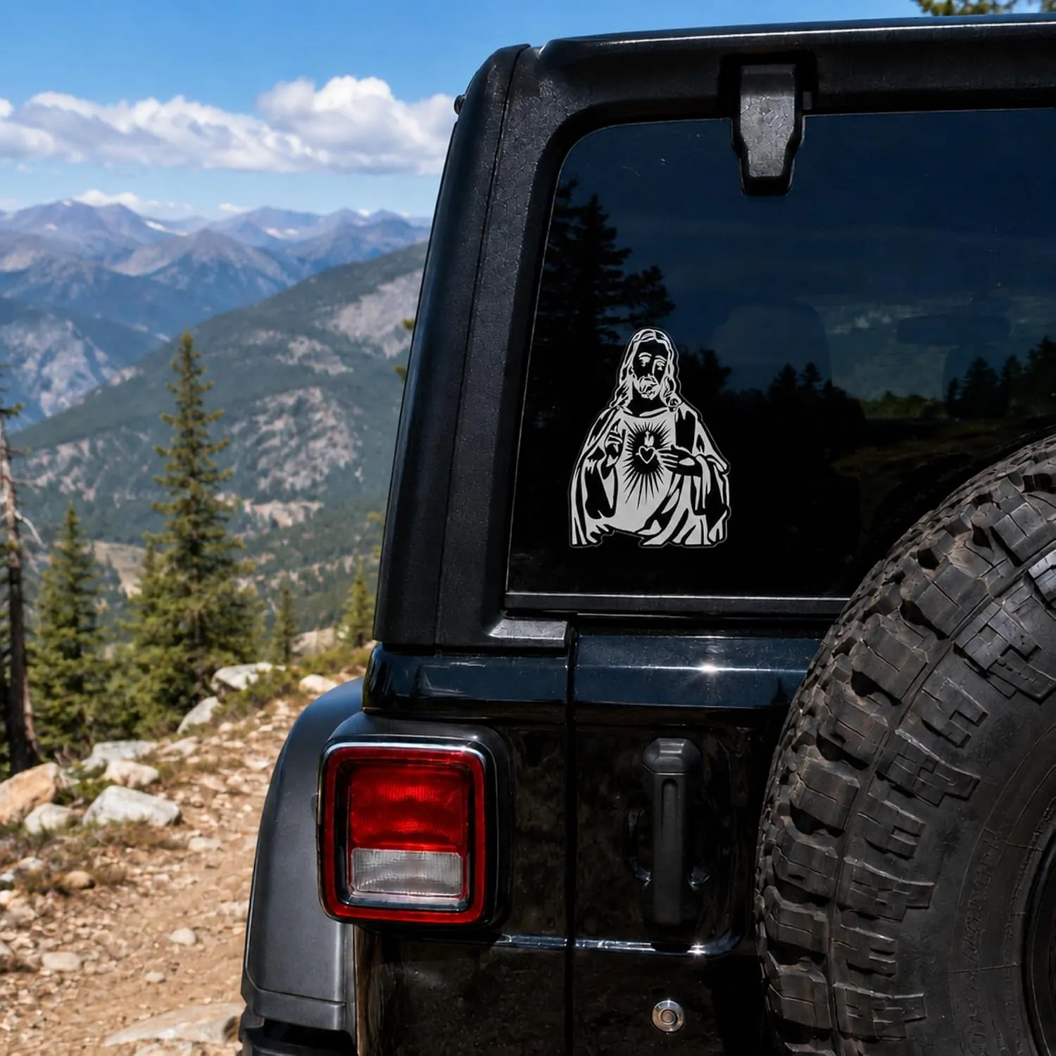 Holy Jesus reflector vinyl sticker