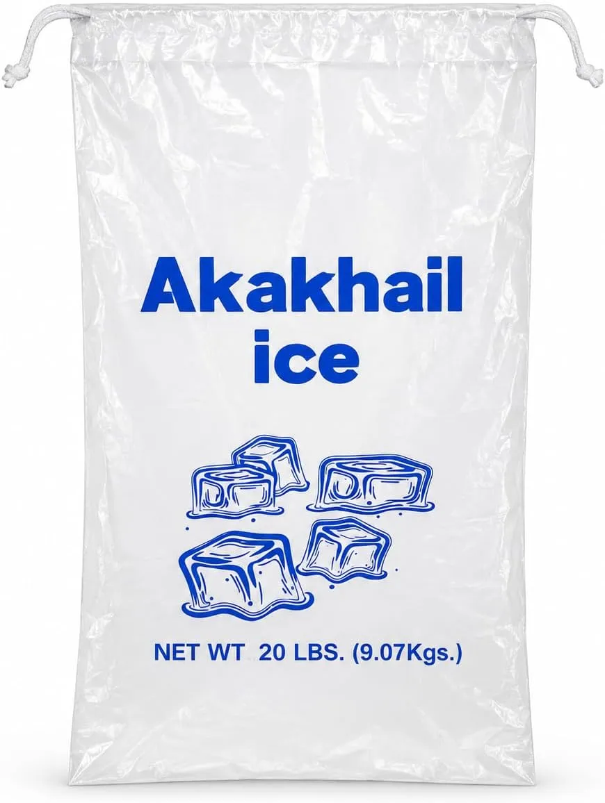 AKAKHAIL Ice Bags with Drawstring bulk pack