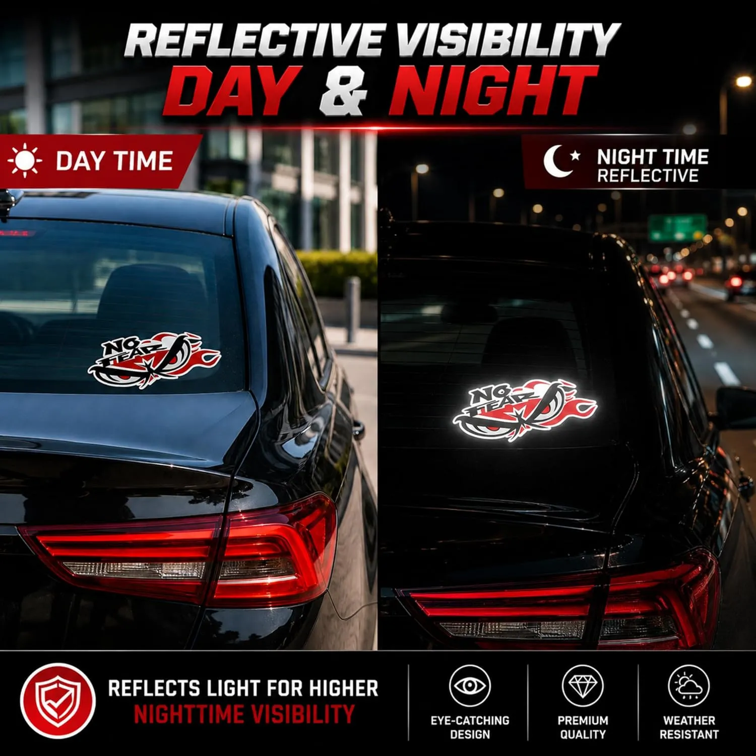 Pack of 2 NO Fear Scare Eyes Reflector