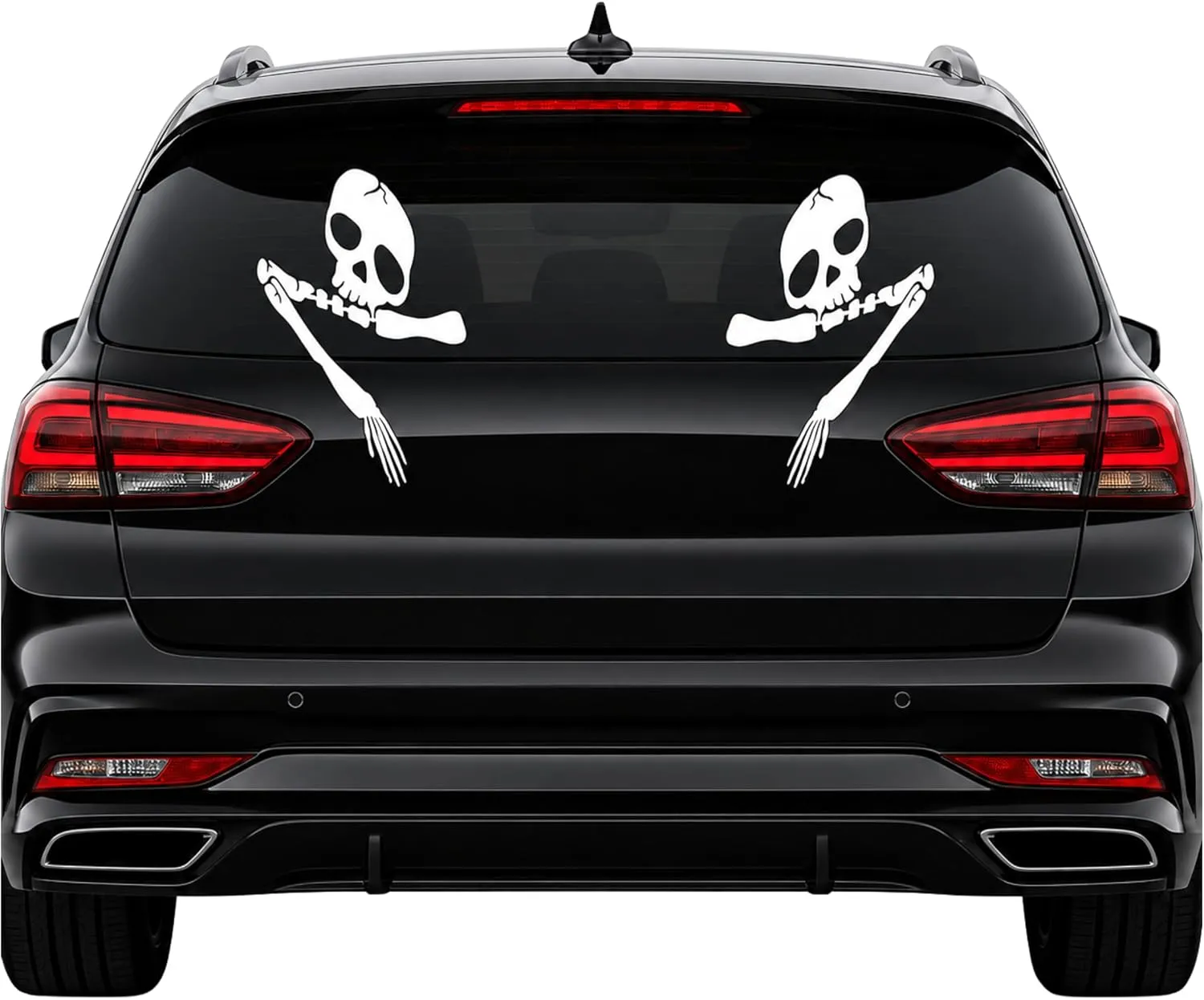 Skull and crossbones reflector vinyl sticker