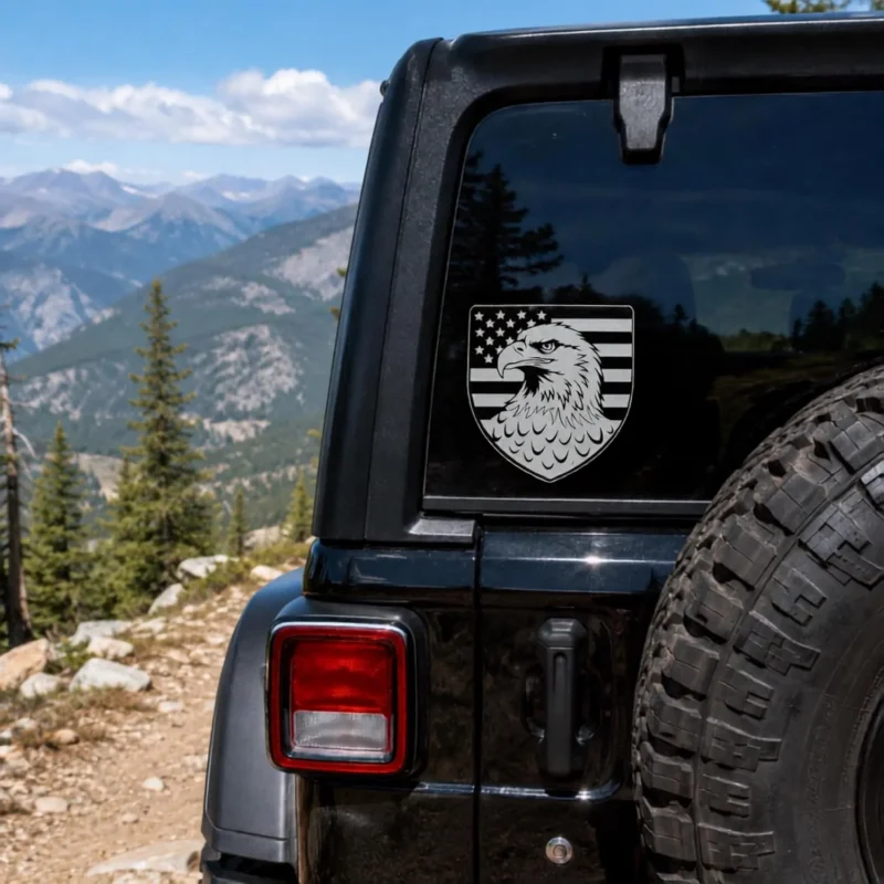 US Flag Badge Black